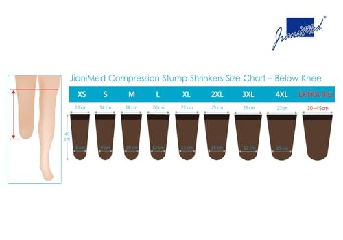 JianiMed Prosthetic Stump Shrinkers–Above Knee, 35cm, Compression, Amputee Socks, 20-30, Daily use, Taiwan Excellence M