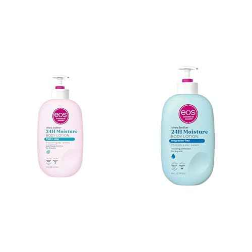 Bundle of eos Shea Better Body Lotion- Fresh & Cozy + Fragrance Free, 24-Hour Hydration Skin Care, 16 fl oz