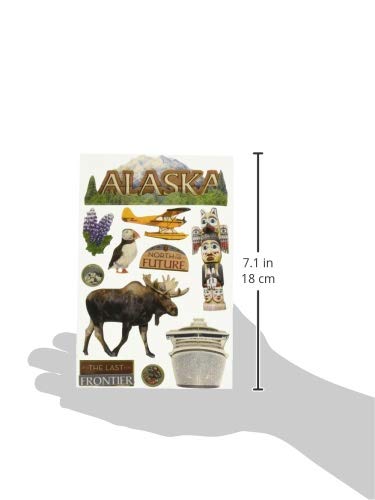 Paper House Productions STDM-0116 3D Sticker 4.5" x 7" Sheet, Alaska