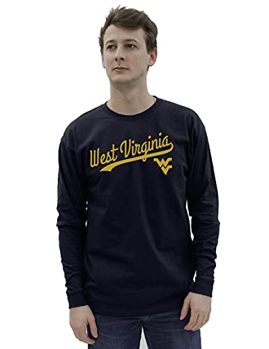 Blue 84 Men's West Virginia Mountaineers Long Sleeve T-Shirt Cursive Team Color, Team Color, XX-Large