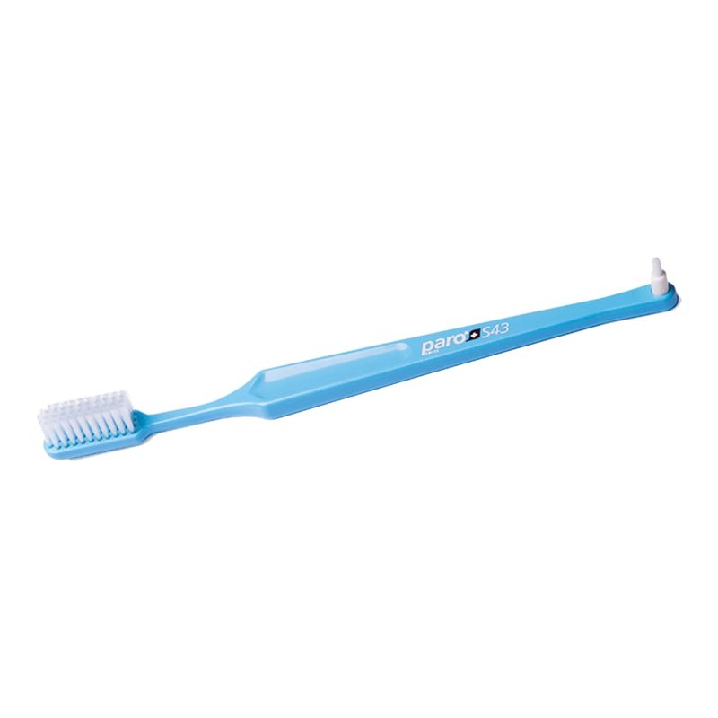 Paro S43 Toothbrush | Compact Brush Head with Soft Bristles | Exchangeable Inter Space F | 4 Rows, 43 Tufts | 6 Pack