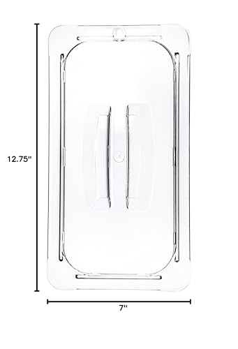Carlisle FoodService Products 10270U07 StorPlus Third Size Polycarbonate Universal Handled Food Pan Lid, Clear
