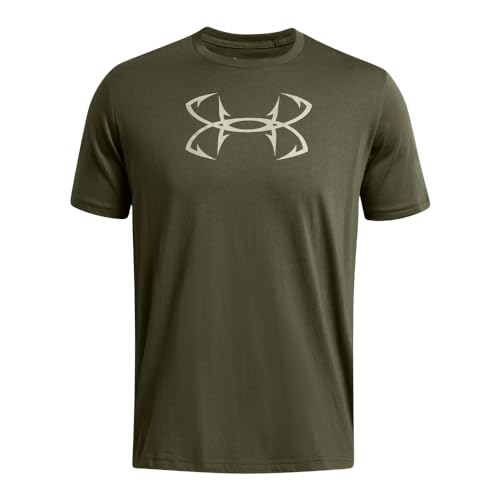 Under Armour Men's Fish Hook Logo Short-Sleeve T-Shirt, (391) Marine OD Green / / Grove Green, Small