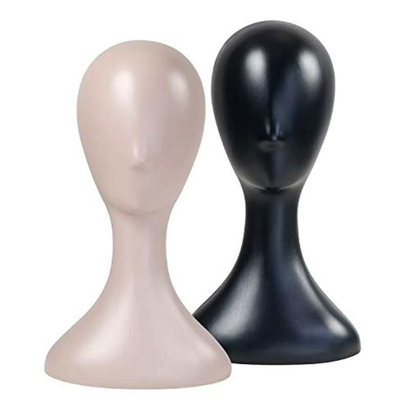 16 Inch Studio Limited Professional Plastic Mannequin Head (Black), Durable Women Model Wig Stand Display Styling Making Display Holder with Jack for Hat, Mask, Headdress, Necklace