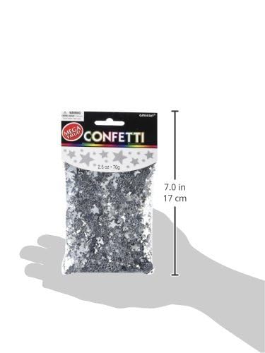 Silver Metallic Star Confetti - 2.5 oz. (1 Count) ? Fun & Shiny Decoration for Parties and Events