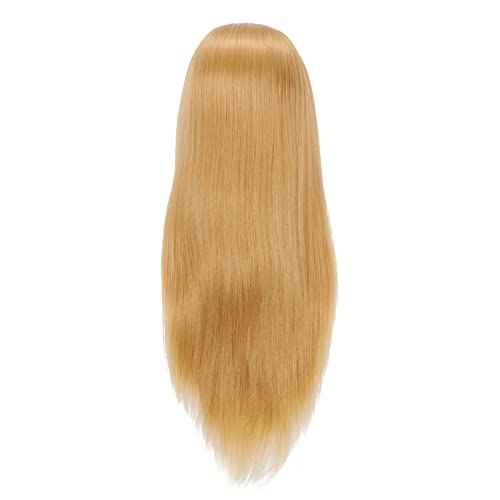 Headfix 26"-28" Long Hair Mannequin Head Synthetic Fiber Hair Hairdresser Practice Styling Training Head Cosmetology Manikin Doll Head with Clamp (6F2026W2720)
