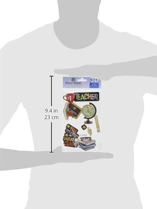 Paper House Productions STDM-0054E 3D Cardstock Stickers, Teacher (3-Pack)