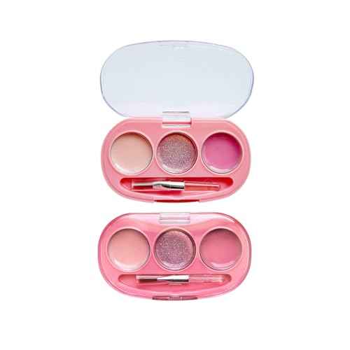 4-Piece Heart Charm Beauty Bundle - Squeeze Gloss and Lip Care and Make up Set for Girls, Unicorn Jewelry Gift Set for Teens