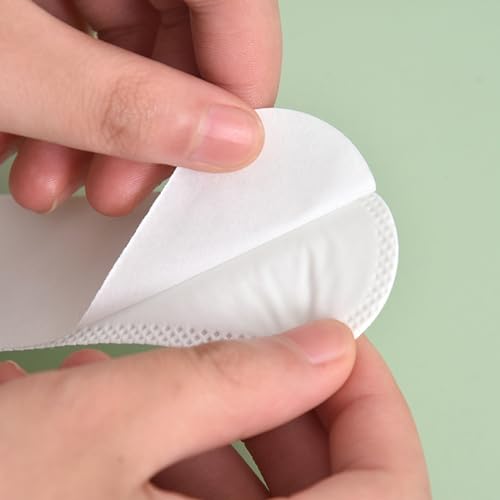 50 Pack Disposable Collar Protector Sweat Pads Sticker Self-Adhesive Grime Side Lining Stand Sticky Neck Liner for Hats Shirt Cuff Men Women Dress Shirts Hats Summer