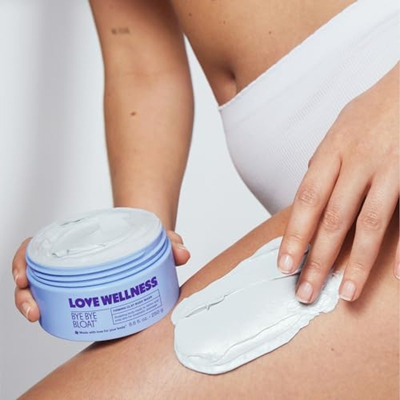 Love Wellness Bye Bye Bloat Firming Clay Body Mask | Lymphatic Drainage Body Mask for Women | Support Bloating Relief, Skin Hydration & Boost Circulation | Caffeine, Grapefruit & Peppermint Oil | 250g