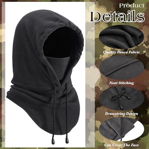 Suhine 8 Pcs Balaclava Warm Fleece Ski Mask Winter Hat with Neck Cover Windproof Face Covers for Men Women Outdoor Cold Weather Neck Warmer, 8 Styles