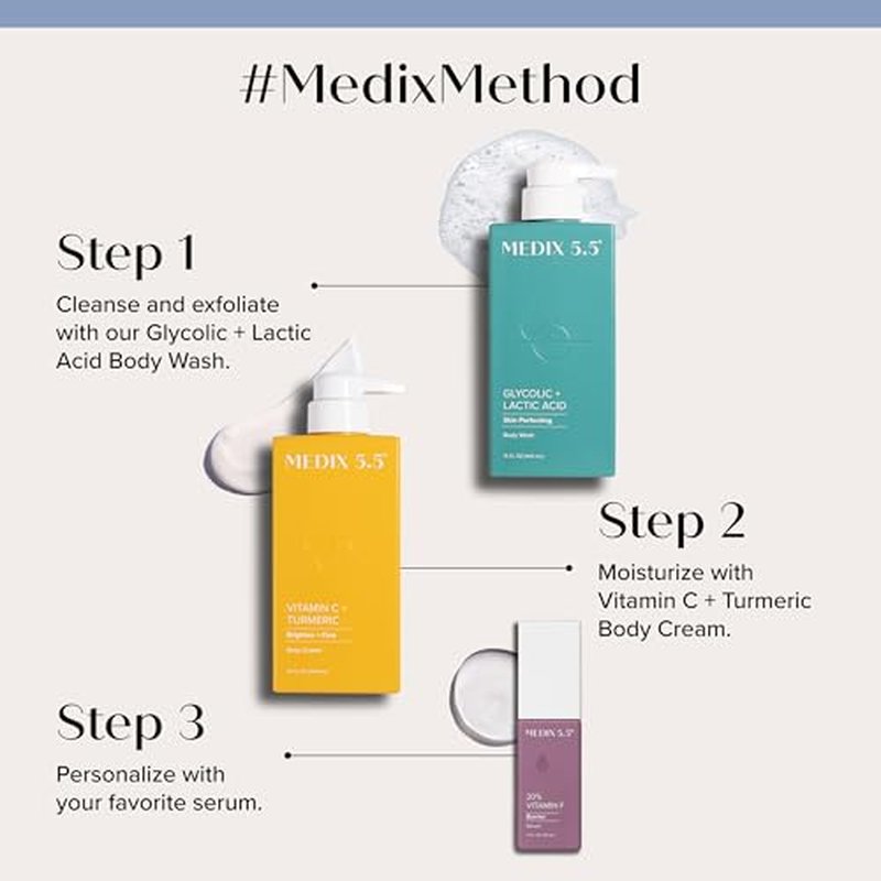 MEDIX 5.5 Vitamin C Cream Face Lotion & Body Lotion Moisturizer | Anti Aging Skin Care Firming & Brightening Cream Diminishes The Look Of Uneven Skin Tone, Age Spots, & Sun Damaged Dry Skin, 15 Fl Oz