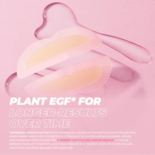 Instant Lip Filler Mask for Plumped Lips in 30 Mins with Vegan Collagen & Hyaluronic Acid - 3 Pack Korean Lip Mask Patches with 400 Dissolving Micro-Darts Tech for Instant & Long-Lasting Results