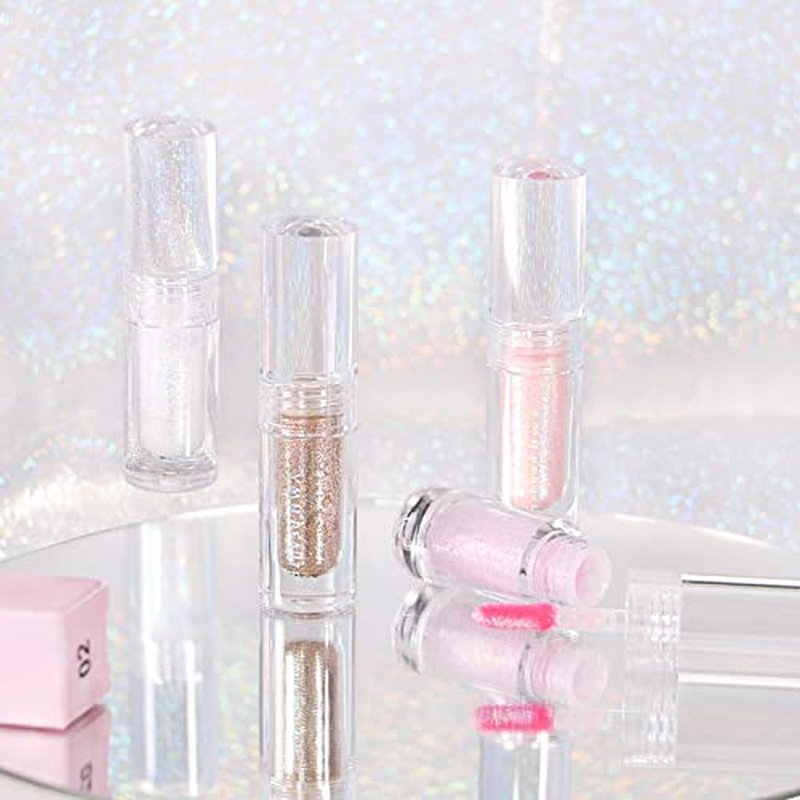 Liquid Glitter Eyeshadow, Pigmented, Long Lasting, Quick Drying, Easy to Apply, Loose Glitter Glue for Eye Crystals Makeup (Transparent Flashing Colorful Sequins 01)