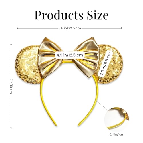 Mouse Ears Headbands Sequin Bow Mouse Ears Glitter Party Decoration Cosplay Halloween Costume for Women