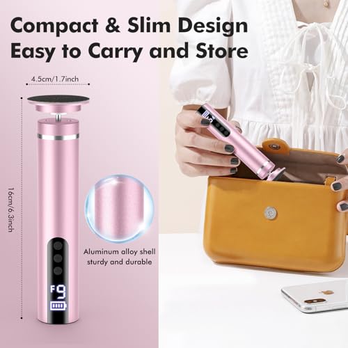2 in 1 Electric Foot Callus Remover & Nail File Cordless, 16000RPM Professional Pedicure Tools for Feet Dead & Cracked Skin, Rechargeable 9 Speed Adjustable Foot Sander, Christmas Gifts for Women/Mom