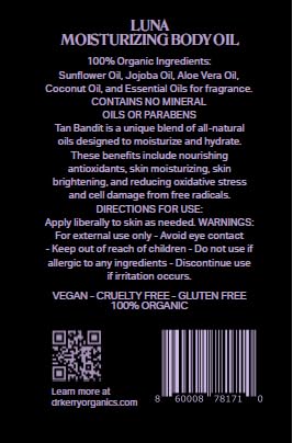 Luna Moisturizing Lavender Lotion - 100% Organic, Non-Greasy, Deep Hydration | 8 oz Pump Bottle