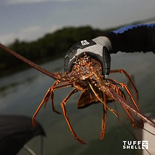 Tuff Shell Cut Resistant Lobstering Gloves, Touchscreen Capable, Crab Gloves, Diving Gloves, Lobster Diving Gloves, Spearfishing Glove (Large)