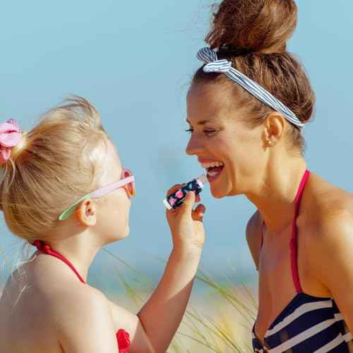 WK IEASON 8PCS Lip Balm Holder Keychain Bulk Holder made for Chapstick Holder Key chain Lip Gloss Sleeve Holder -Elastic Holder Sleeve for Fat and Slim Lip Balms&Gloss and Lip Sticker(8pcs Floral C)