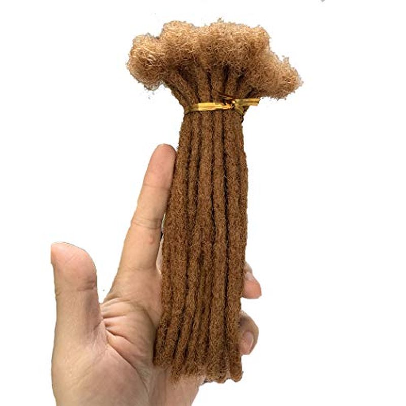 Human Hair Dreadlocks Extension Handmade Locs Small Size(diameter 0.4cm) 30 Strands/pack (8", Orangish Red Blonde #28)