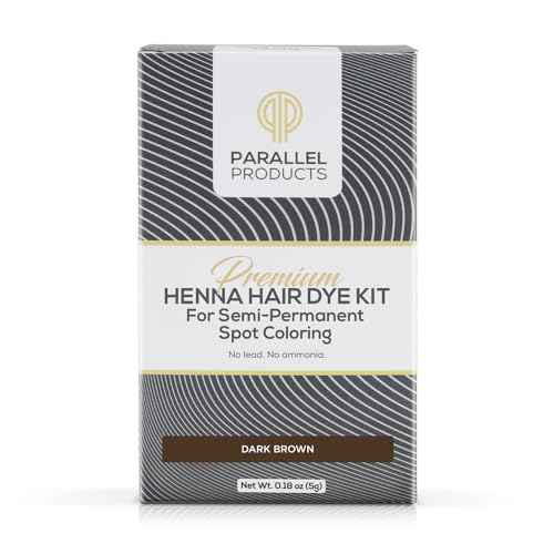 Parallel Products Spot Color Henna Kit - Henna Hair Dye - 5 Grams - Tint for Professional Spot Coloring - with Nourishing Oil, Mixing Dish and Application Brush - Root Touch Up (Dark Brown)