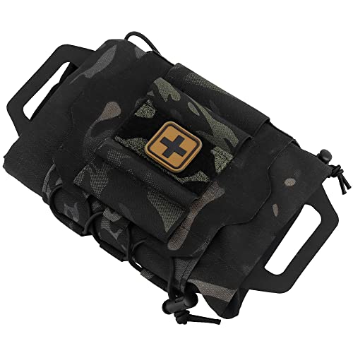 Tactical Military Pouch MOLLE Rapid First-aid Belt Pouch Survival Two-Piece System Med Roll Carrier Hypalon Handle Bag