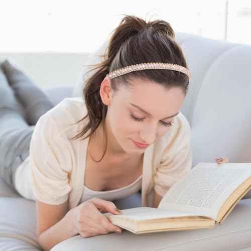 Lawie 10 Pack Crystal Rhinestone Headband, Glitter Sparkly Fancy Jeweled Headbands for Women, Skinny Elastic Metal Hair Bands with Fabric Ends, Fashion Headbands for Girls, Daily Work