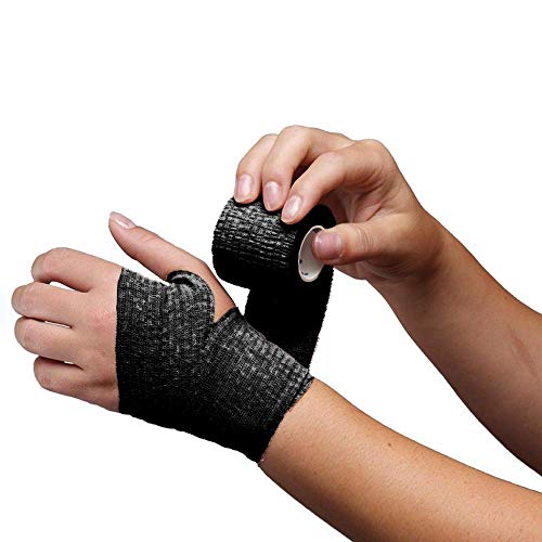 Tattoo Grip Cover Wrap - Romlon 6pcs Disposable Cohesive Tattoo Grip Wrap Self Bandage Wrap Elastic Tattoo Grip Tape Tube for Tattoo Machine Tattoo Grip Accessories Sports Tape Cover
