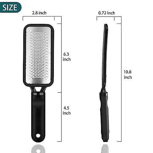 Foot Rasp Foot File, 2 Pcs Stainless Steel Pedicure Callus Remover for Feet, Professional Foot Care Tools for Pedicure to Removes Hard Skin Corns for Dry and Wet Feet