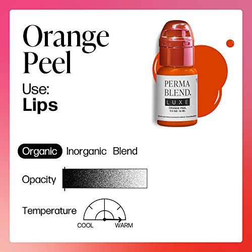Perma Blend Luxe - Orange Peel - Vegan Lip Tattoo Ink - Orange Microblading Pigment - Warm Hue for Lip Blush & Permanent Makeup - Cruelty-Free (0.5 oz)