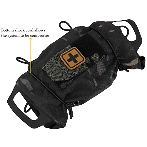 Tactical Military Pouch MOLLE Rapid First-aid Belt Pouch Survival Two-Piece System Med Roll Carrier Hypalon Handle Bag
