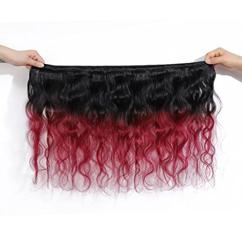 26 28 30 Inch 1b99j Red Bundles Burgundy Deep Wave Human Hair Bundle 8a Peruvian Virgin Remy Hair 3 Bundles Two Tone Burgundy Soft Hair Extensions