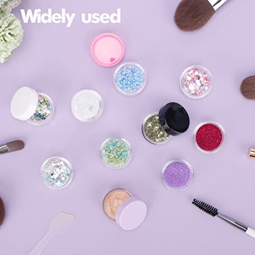 5 Gram Sample Containers with Lids, 50 Count 5ML Sample Jars, Empty Cosmetic Containers with Lids, Small Makeup Travel Containers for Glitter, Lotion, Cream, Beads, with Labels, Mini Spatulas