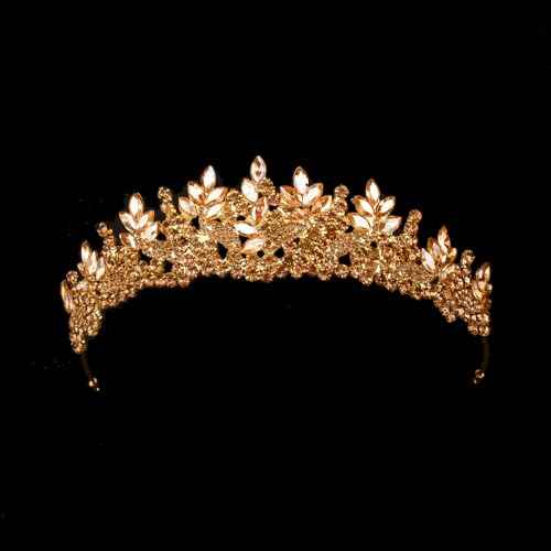 LIMELIA Women's Tiara for Henna Wedding Party|Glitter Hair Accessories for Bridal Birthday Pageant Prom Halloween Costume Christmas Party, Princess Crown|Crystal Stone-Honey
