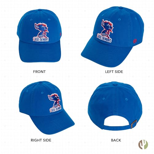 Desert Cactus DePaul University Baseball Hat Blue Demons Brimmed Embroirderd Cap Adjustable Cloth Strap Adult (Style C1 Vintage)