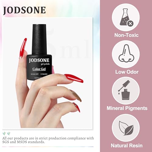 JODSONE 36 PCS Gel Nail Polish Set-32 Colors Gel Polish Kit Base Coat Glossy Matte and Glitter Top Coat Nail Polish Set Green Blue Red Pink Collection Gifts for Women