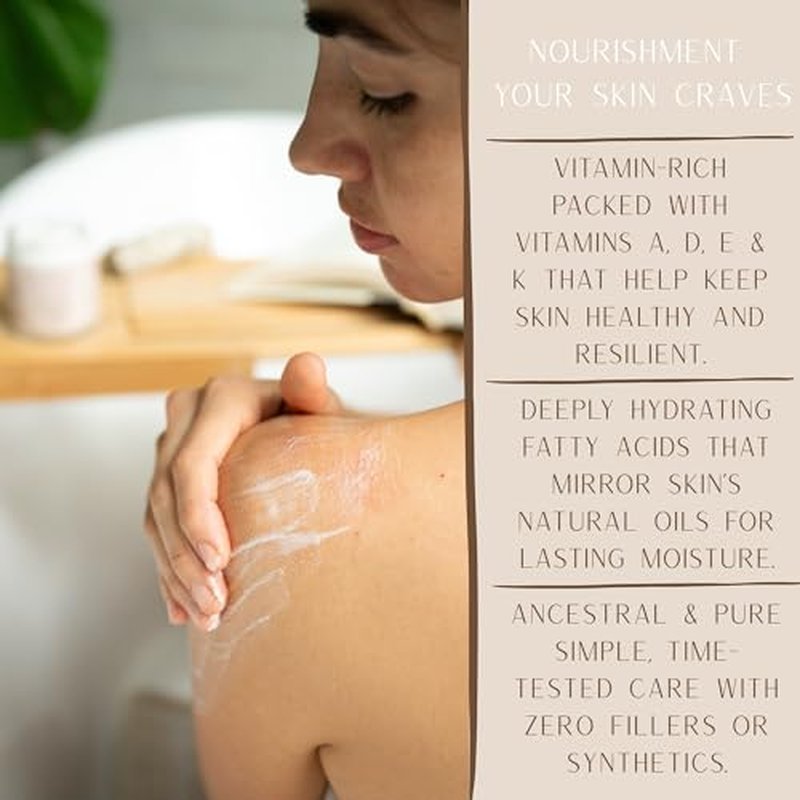100% Grass-Fed Whipped Tallow Balm for Skin Care ? Face + Body ? Natural Moisturizer Lotion, 4 oz (Vanilla Moon)