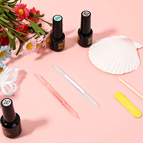 Glass Cuticle Pusher Set of 2 Cuticle Remover Tool Nail Cuticle Trimmer Double Sided Glass Manicure Stick Angled Cuticle Filing Pusher