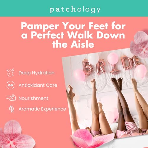 Patchology Ros? Toes Moisturizing Foot Mask ? Shea Butter & Strawberry Scented Booties for Dry, Cracked Feet, Disposable Spa Socks with Resveratrol for Soothing Foot Care, Self-Care Essentials