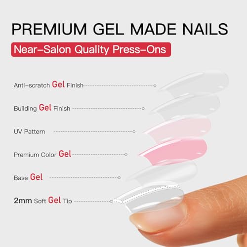 Curvlife 30pcs Press on Nails, Short Square Acrylic Fake Nails with Wine Red Glitte Apricot Design Full Cover False Glossy Nude Artificial for Women