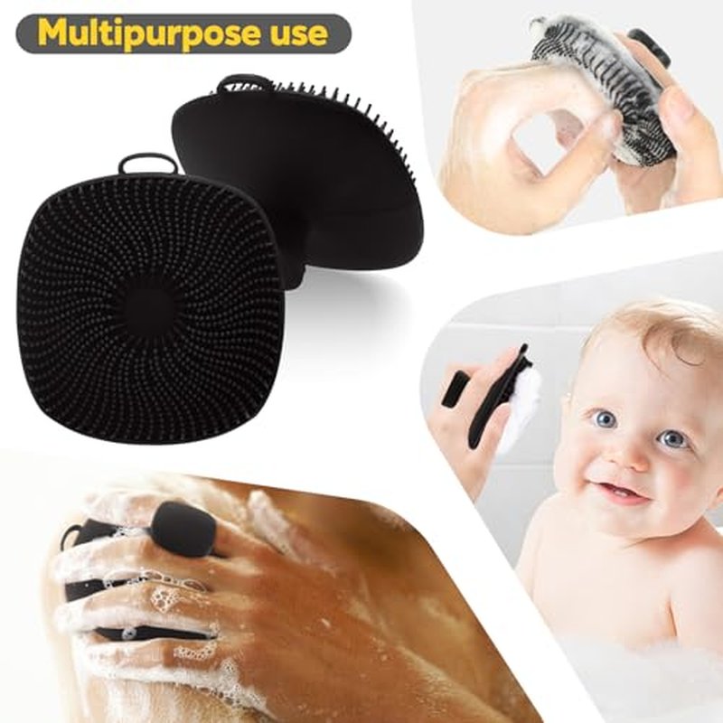 VWMYQ Silicone Body Scrubber, Silicone Loofah New Upgrade Richer Foam and Effective Cleaning, Ergonomic No-Slip Handle, Long-Lasting & Easy to Clean
