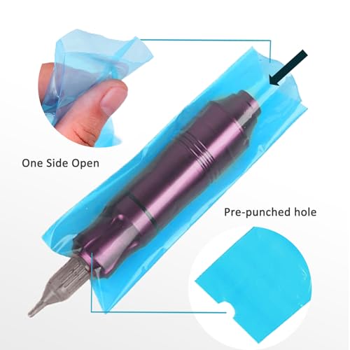 200pcs Large Tattoo Machine Pen Covers and 8pcs Grip Tape Wraps - Yugui Disposable Gun Bags Sleeves Self-Adhesive Grip Wraps Tattoo Kit Supplies