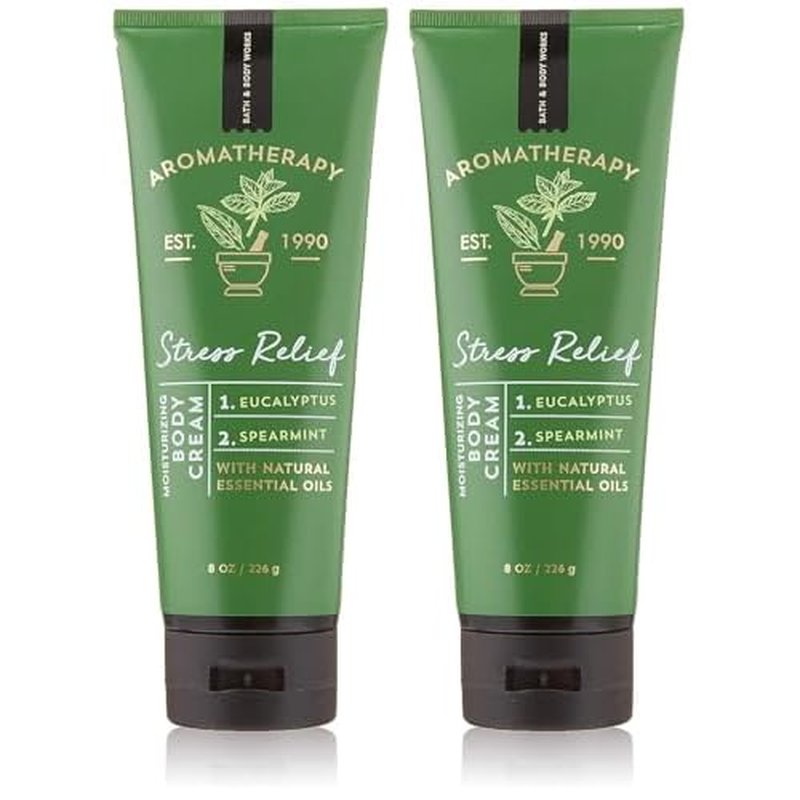 Bath & Body Works Aromatherapy Eucalyptus & Spearmint Body Cream with Natural Essential Oils 8 Ounce (Eucalyptus & Spearmint), 1 item