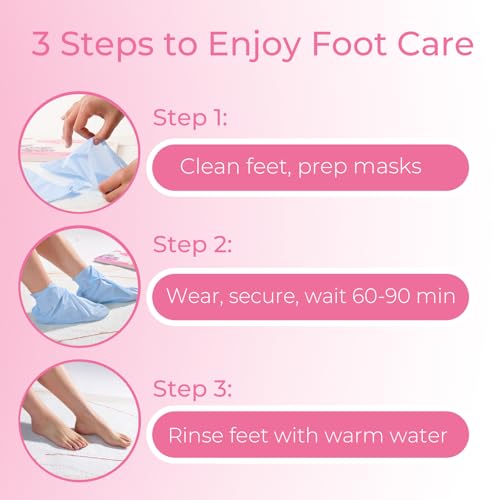 Foot Peeling Mask, 4 Pairs Foot Peel Mask for Dry Cracked Feet, Dead Skin Callus Removal, Repair Soft Feet