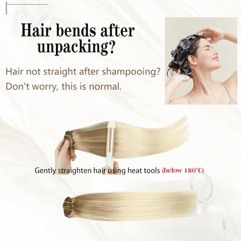 ABH AMAZINGBEAUTY HAIR Clip in Hair Extensions Balayage Ash Brown Fading into Platinum Blonde Hair Extension Clips 8pcs/120g B8-60 18 Inch Double Weft Clip on Hair Extensions Thick Straight Hair Clips