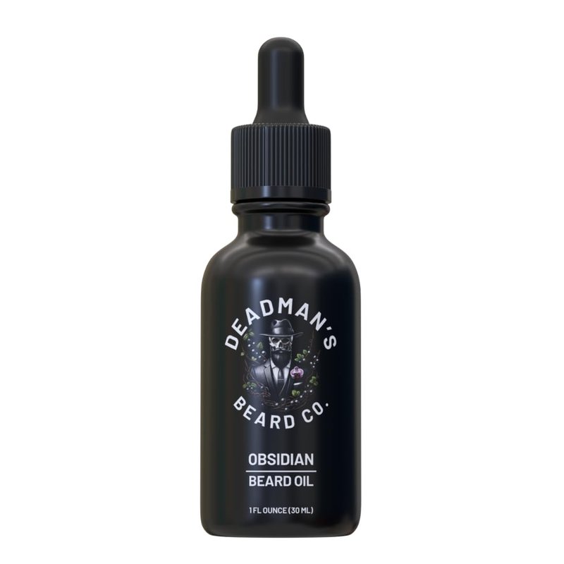 Deadman's Beard Co. | Men's Premium Beard Oil - Soften, Nourish and Condition Your Beard & Skin | Made In The U.S.A | 1 Fl Oz | Obsidian - Black Currant, Dark Sophisticated Cologne