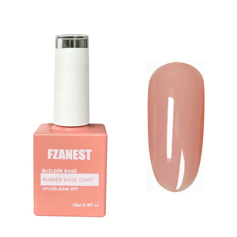FZANEST Builder Gel Milky White Gel Polish Rubber Base For Nail Strengthener Extension LED Lamp Cured Color Base Nail Polish in Bottle