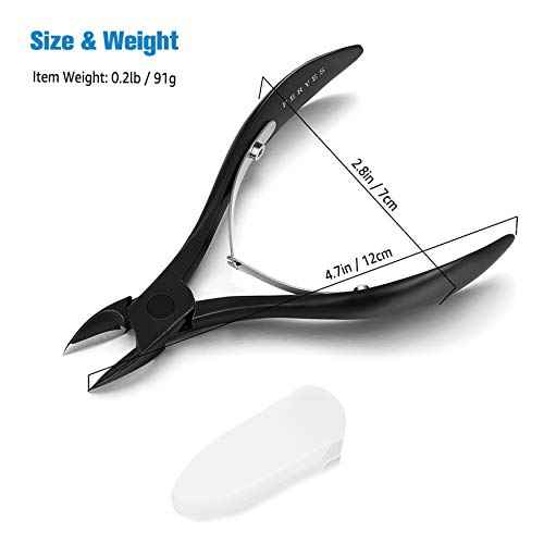 FERYES Toenail Clippers for Thick, Ingrown Toenails - Large Handle Toenail Cutters, Ingrown Tools 4R13 Stainless Steel Nail Clippers - Black