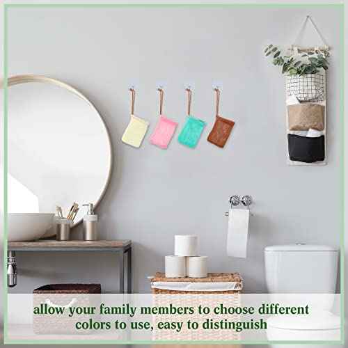 8 Pieces Bar Soap Pouch Mesh Soap Saver Pouch Holder Exfoliating Net Loofah Bags for Shower Mesh Bubble Foam Net Bath Pocket for Women Men Girls (Lake Green, Pink, Beige, Brown)