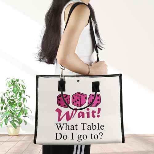 JNIAP Dice Game Makeup Bag Game Night Gifts Dice Gamer Zipper Pouch Game Queen Gifts (wait table tote)